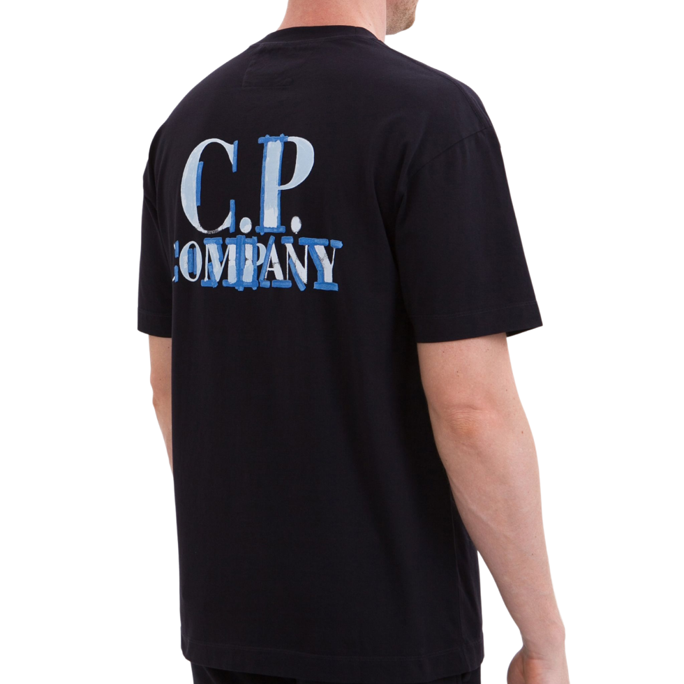 30/1 Jersey Blurred Logo Black Men's T-shirt