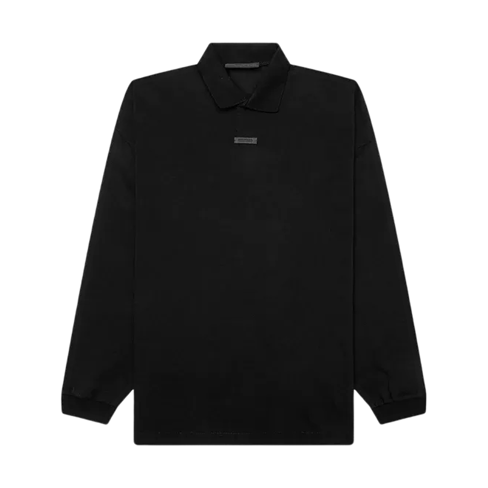 Fear Of God Black Logo Patch Long Sleeve Polo