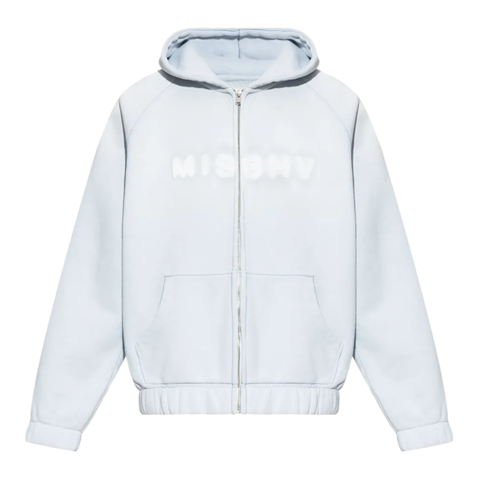 Community Ocean Washed Zipped Hoodie Blue