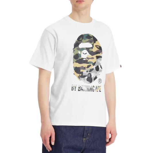 1ST CAMO CRAZY BY BATHING APE TEE WHITE