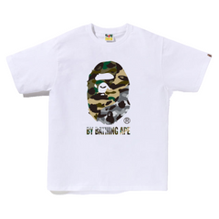1ST CAMO CRAZY BY BATHING APE TEE WHITE