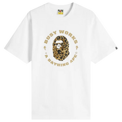 WILD LEOPARD BUSY WORKS STA T-SHIRT WHITE
