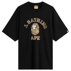 WILD LEOPARD COLLEGE T-SHIRT BLACK