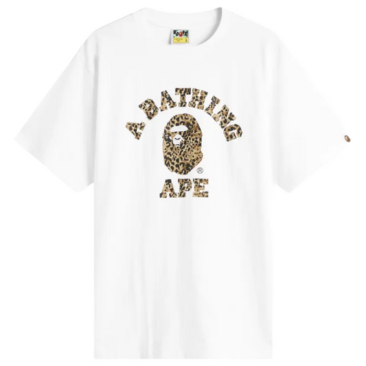 WILD LEOPARD COLLEGE T-SHIRT WHITE