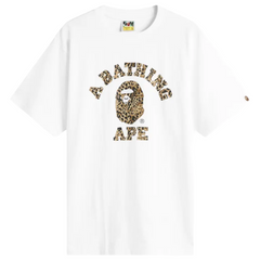 WILD LEOPARD COLLEGE T-SHIRT WHITE