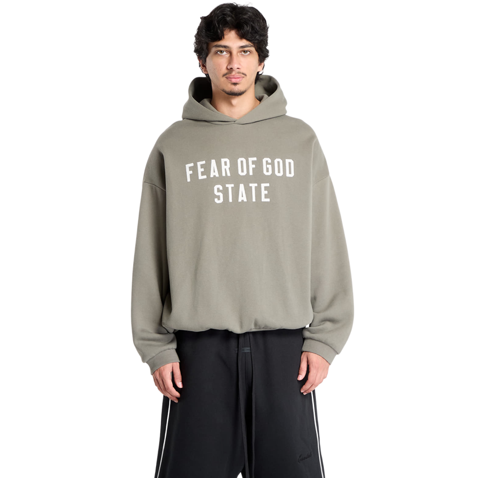 Essentials 90s Fit Fleece Hoodie Moss