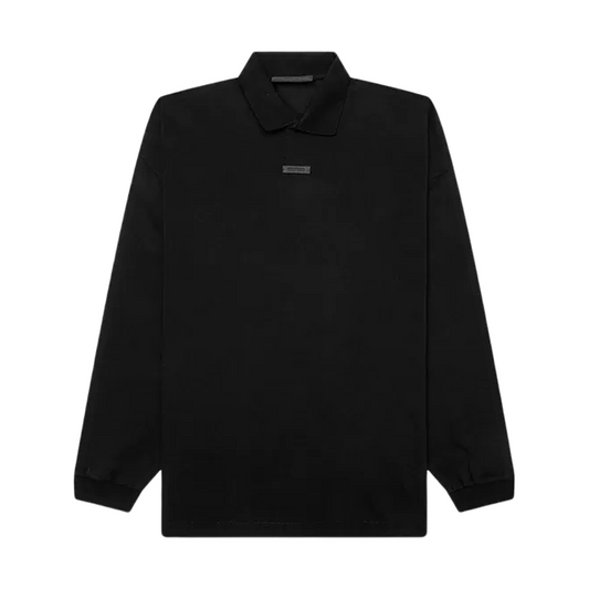Fear Of God Black Logo Patch Long Sleeve Polo
