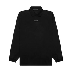 Fear Of God Black Logo Patch Long Sleeve Polo