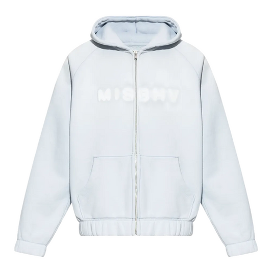 Community Ocean Washed Zipped Hoodie Blue