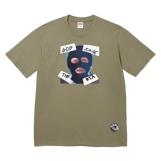 God Save Us Tee Light Olive