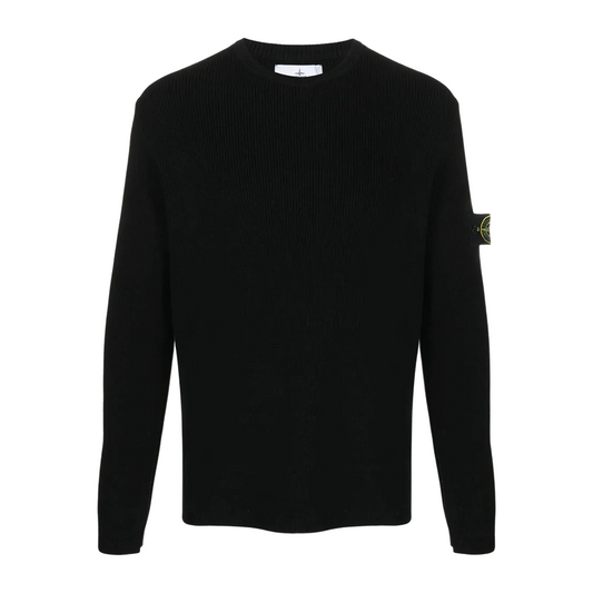 ribbed-knit logo-patch sweater