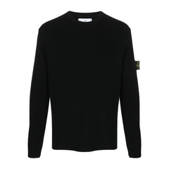 ribbed-knit logo-patch sweater