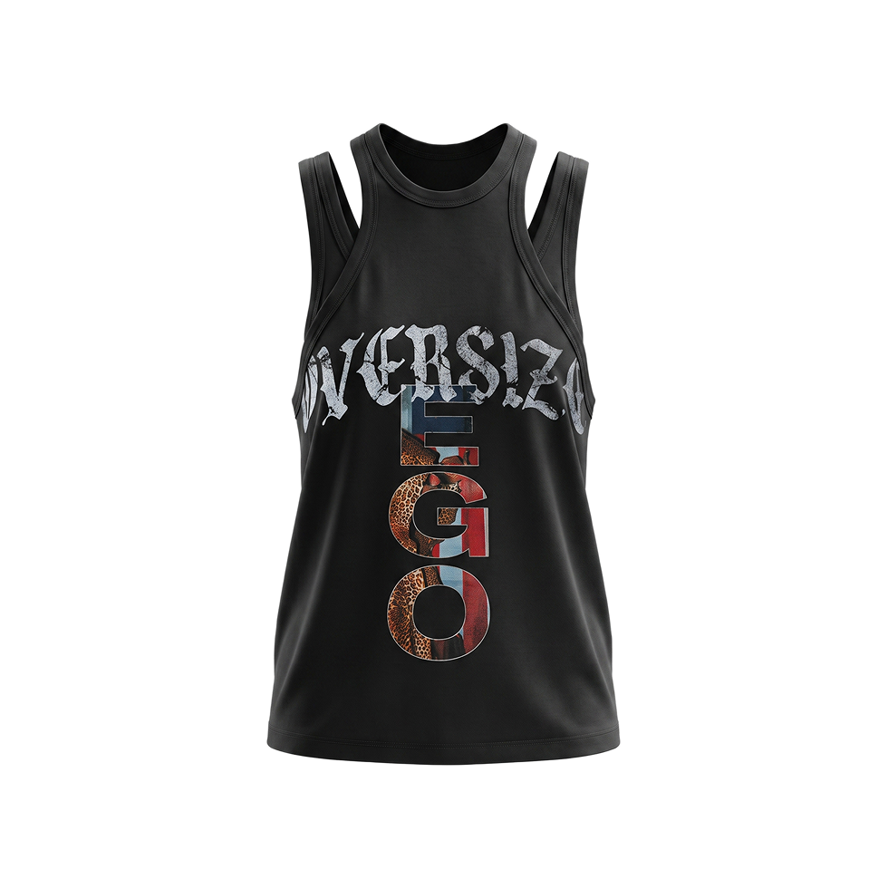 Oversize Ego Double Top Black